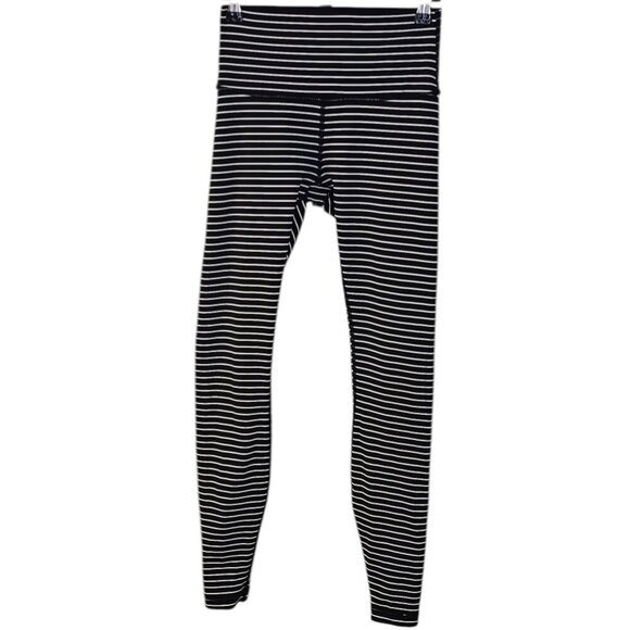 Lululemon Wunder Under Hi-Rise Tight Luxtreme 28" Parallel Stripe Black White, 6 - Picture 1 of 9